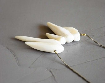 Necklace long mi La Nomade chain brass bronze and ivory pics rank