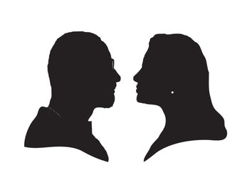 Wedding logo, bride and groom silhouette, Custom Silhouette, Couple Silhouette, Digital Download, custom portrait,