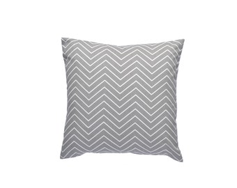 Chevron Pillow Cover, Gray and White Throw Pillow, Decorative Pillow Cover, 20" x 20"