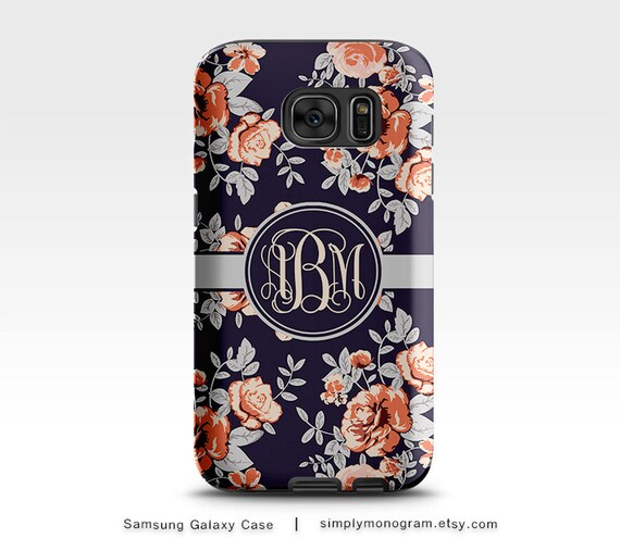 Navy and Silver Florals Case