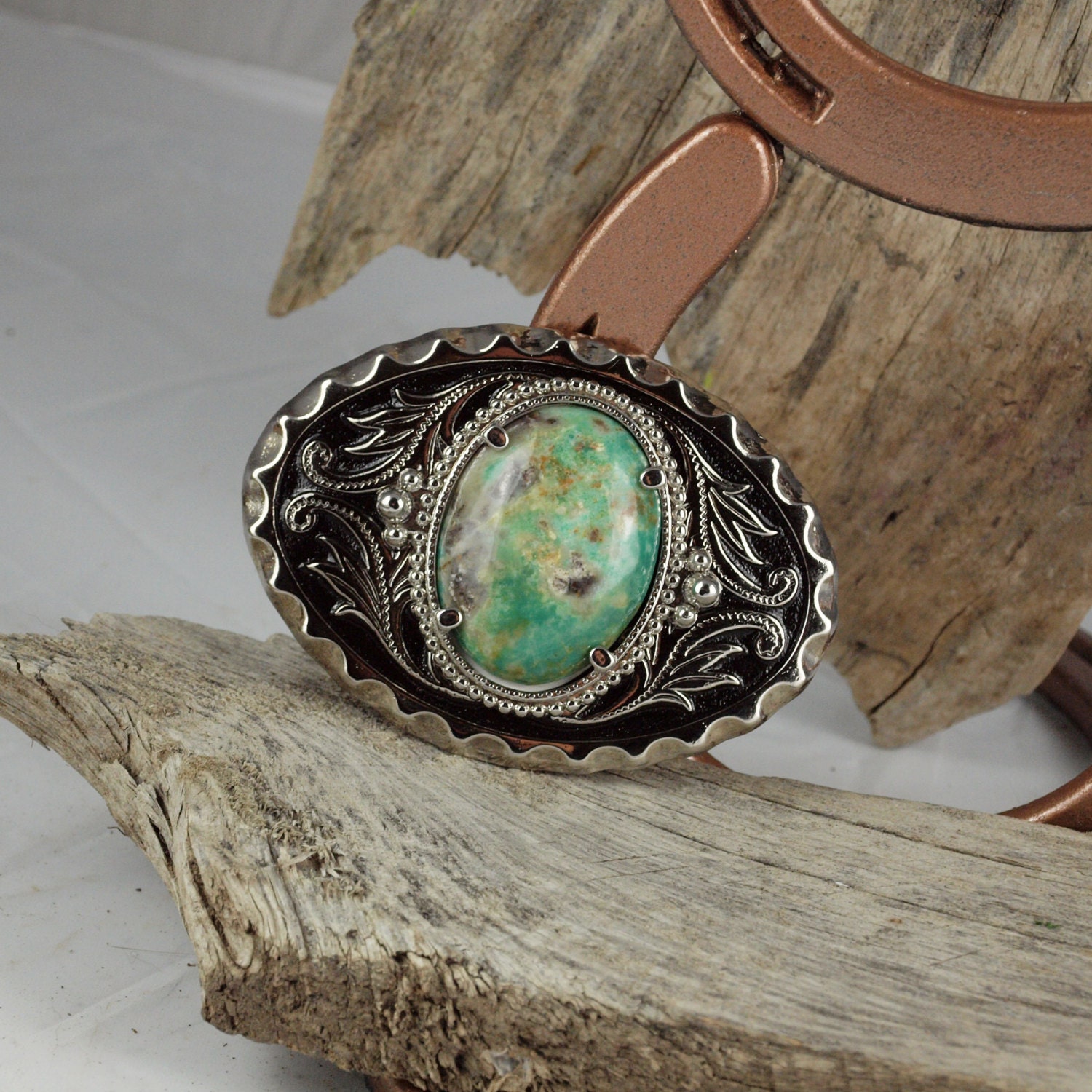 Western Belt Buckle Turquoise Belt Buckle Cowboy Belt