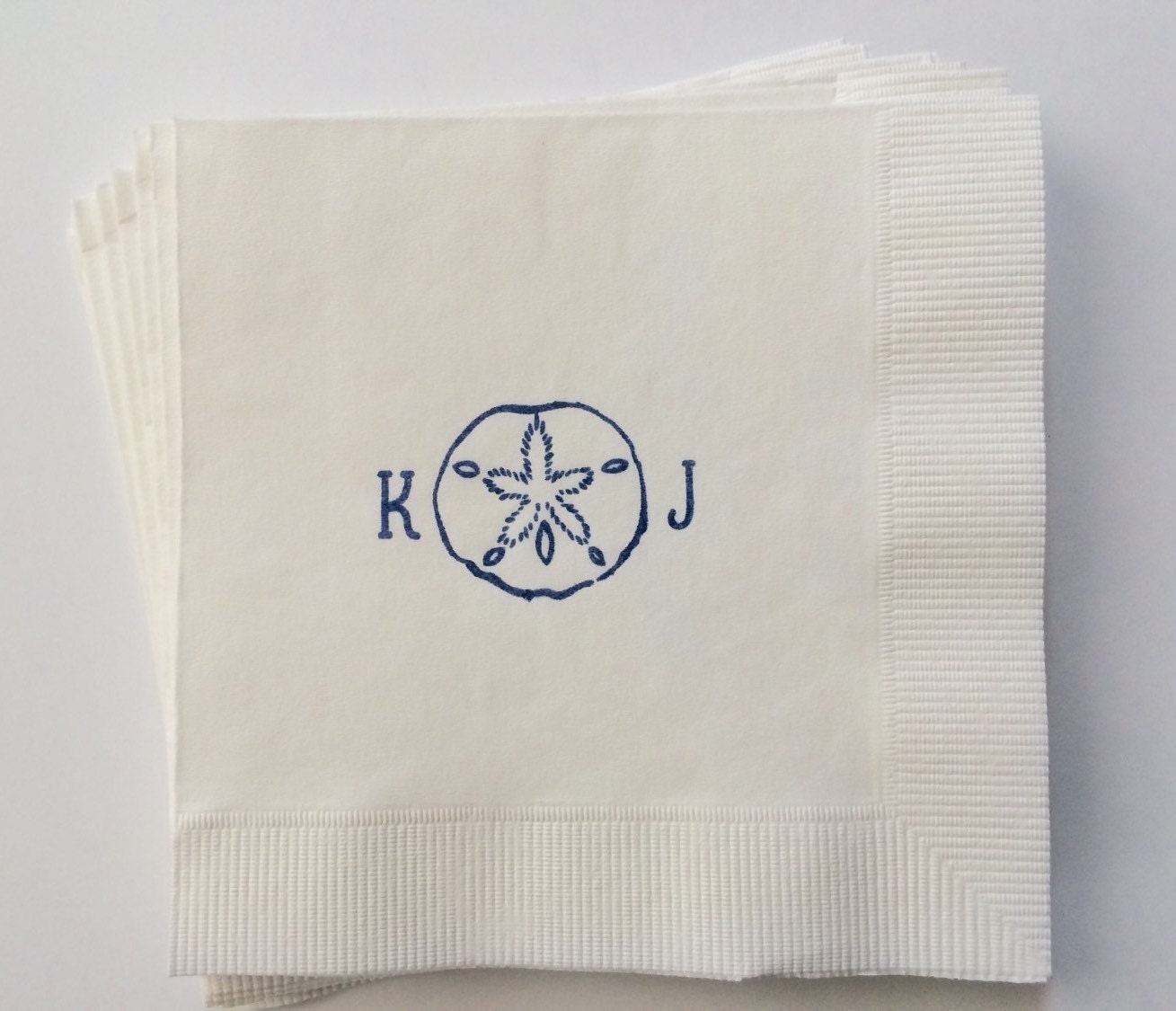 Personalized Nautical Sand Dollar Cocktail Napkins Set of 50