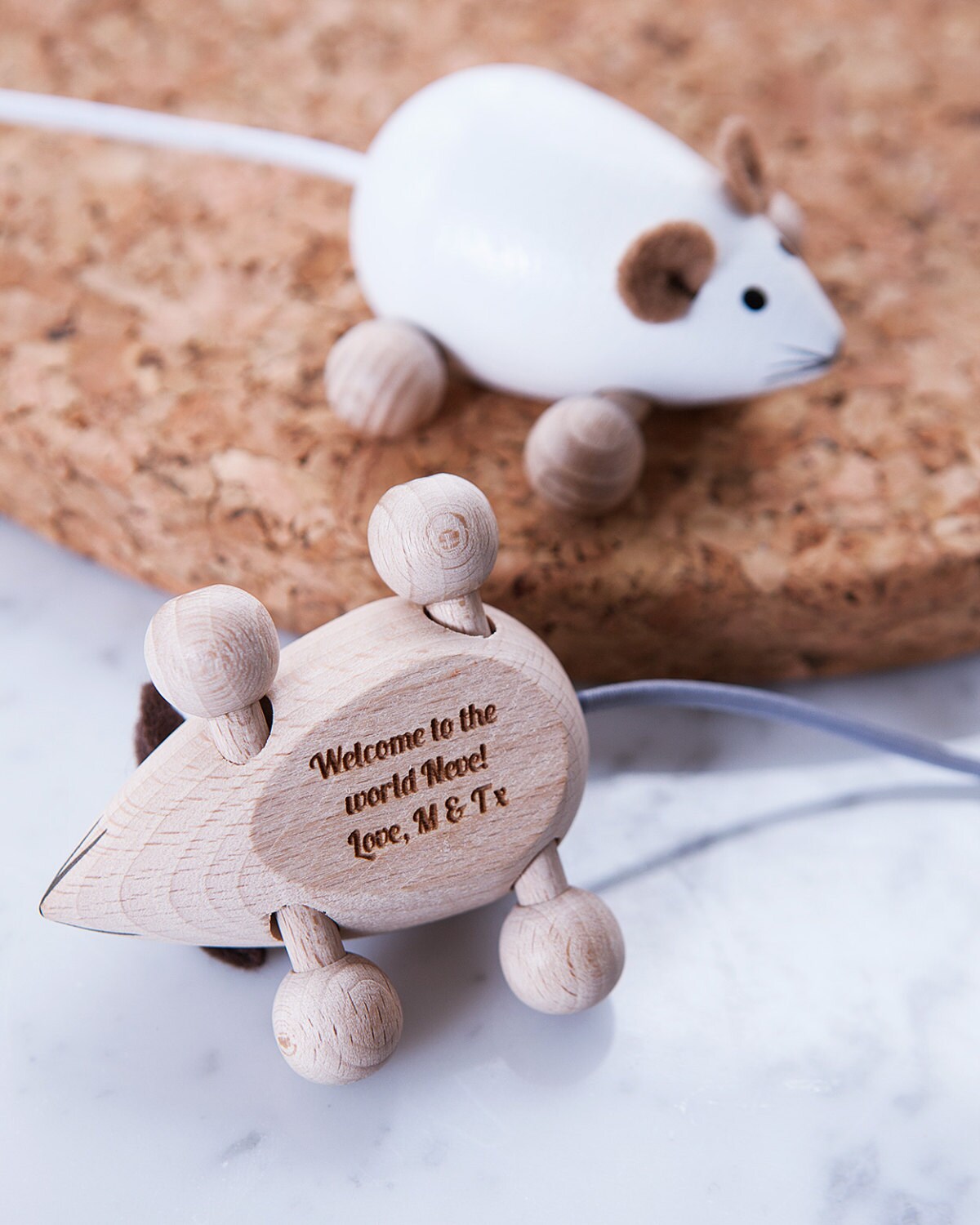 Personalised Keepsake Wooden Mouse Traditional Toy Toddler