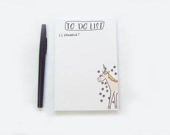 To Do List, Notepad, Unicorn Notepad, Unicorn