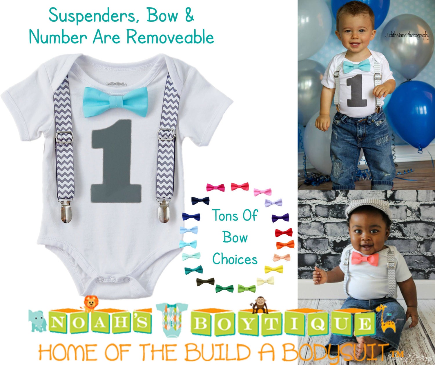 Boys First Birthday Outfit Baby Boy Birthday Clothes Grey