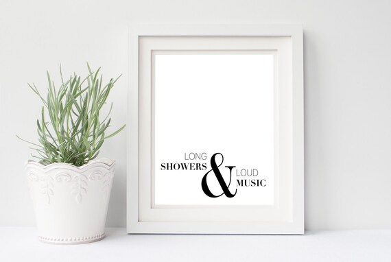 Bathroom wall art black white printable minimalist by SparksOfLife