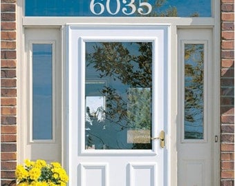 address numbers, house numbers, Etched Glass Vinyl House Numbers, 4", Etched Glass decal, numbers, street address, address