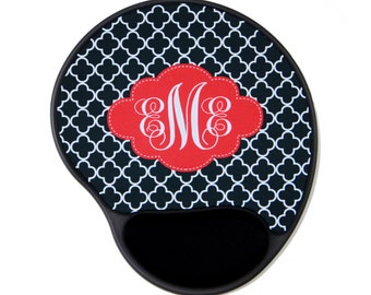 Mouse Pad with Wrist Rest Memory Foam Wrist Wrest Mouse Pad Monogram Mousepad Personalized Custom Mousepad Desk Office Decor Monogram Gifts