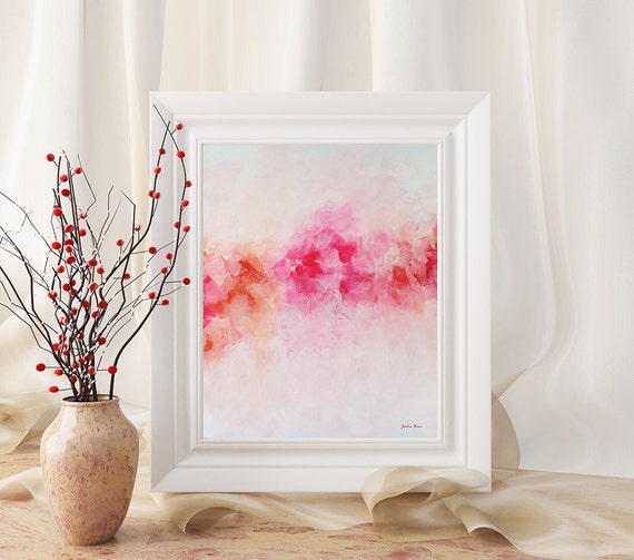 Peony Print, Pink Peonies Art Print, Pink Abstract Printable Art, Peonies Wall Art Printable Painting 8x10 Instant Download Art Gift for Her