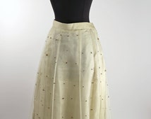 Bronze Beaded Tulle Maxi Skirt With Dripping Gold Sequin And Embroidery Details
