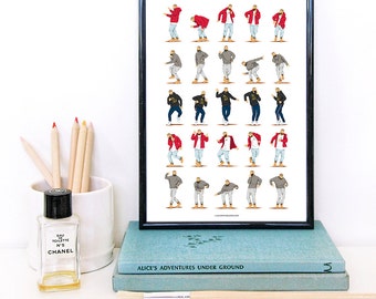 Hotline Bling Dance Music Poster, Dance Tutorial Illustration, Funny Poster, Fun Pop Art Wall Art, Fan Art