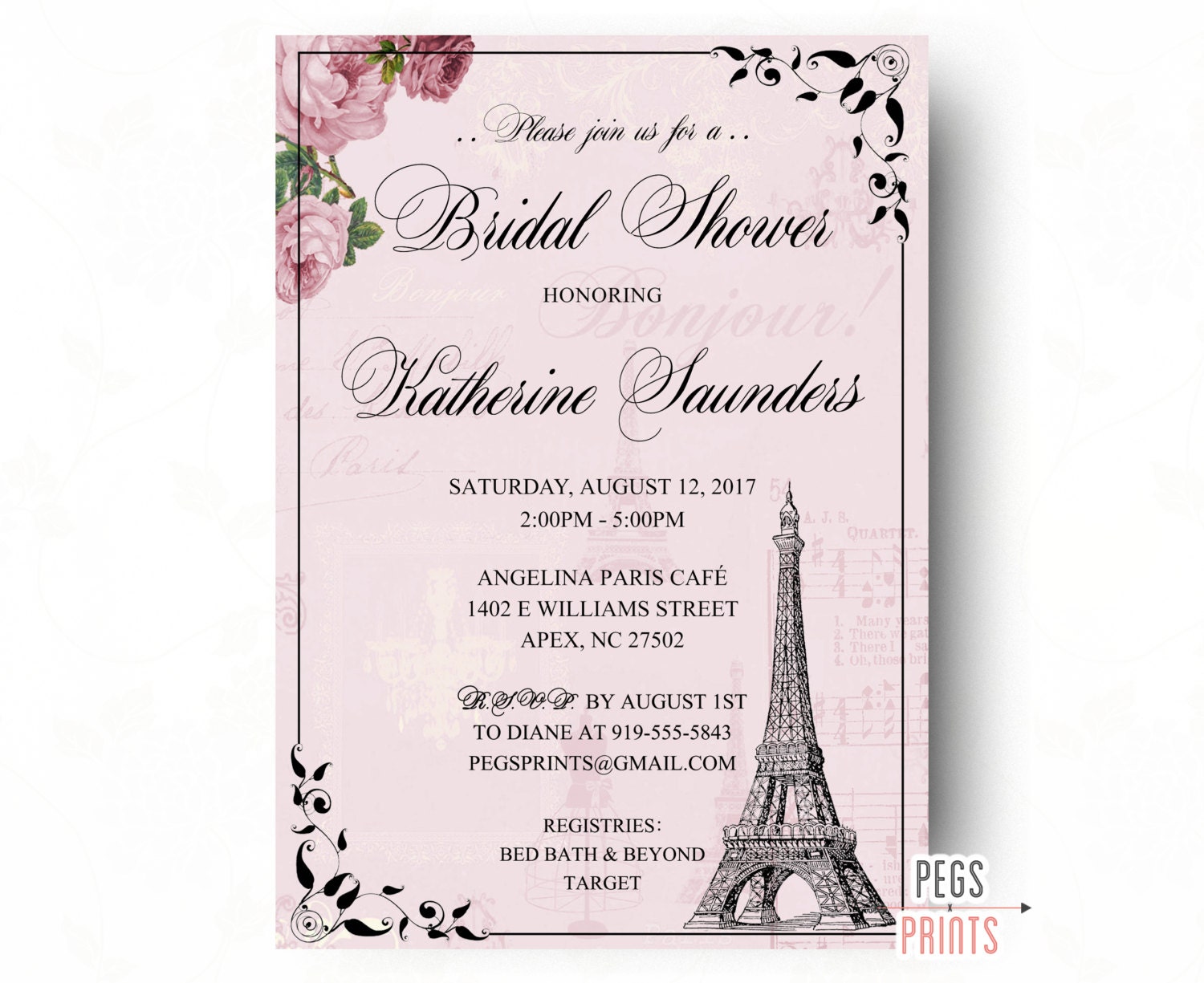 Paris Invitations Bridal Shower 5