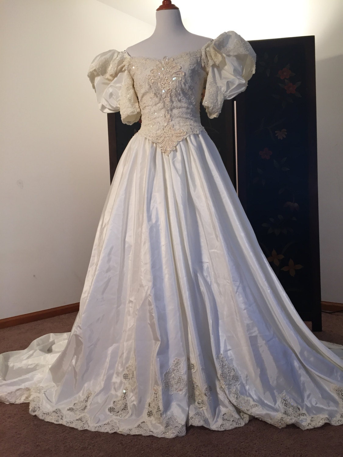 Vintage Wedding Dress 1980'S Sleeve Long by VicioVintageGoods