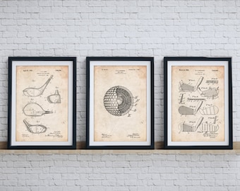 Golf Clubs Patent Posters Group of 3, Golf Dad, Golf Wall Decor, Golf Gifts for Men, Golf Print, Golf Patent, PP1160