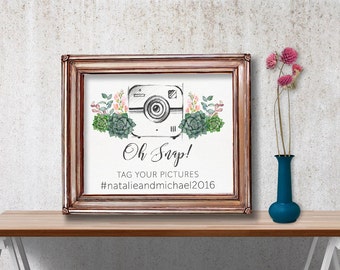 Wedding Instagram Sign Printable, Wedding Hashtag Sign, Succulent Instagram Sign, Printable Hashtag Instagram Sign, Boho Instagram Sign