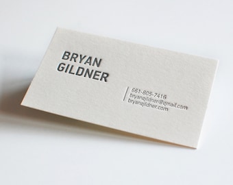 100 Custom Letterpress Business Cards