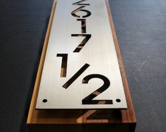 stainless steel, cedar house numbers address plaque