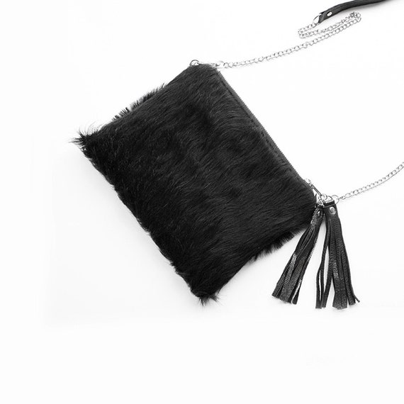 Small Calf Hair leather crossbody bag CLUTCH with by gmaloudesigns