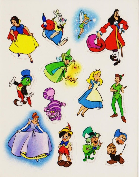 Vintage Disney Classics Character's Sticker Sheet By Stickerplanet