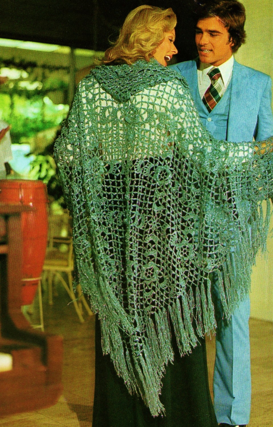 Irish Crochet Lace Hooded Shawl Vintage Crochet Pattern