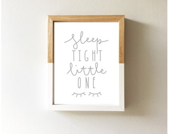 Nursery Print Sleep tight little one | Nursery decor, Grey nursery, Kids print, Quote print, Scandinavian print, Wall art, Home Decor