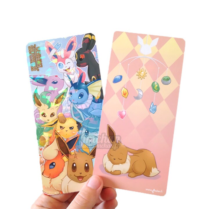 Eevee and Eeveelutions Prismatic double-sided bookmark