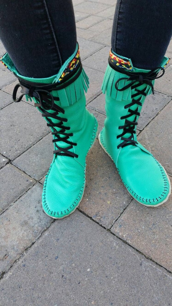 moccasins turquoise