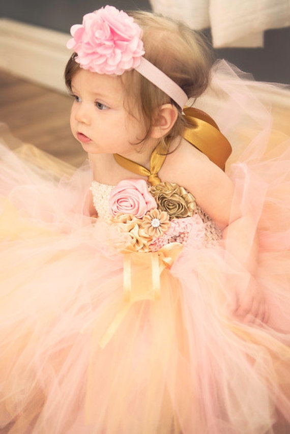 Pink and Gold Birthday Tutu Dress Pink and Gold 1st Birthday