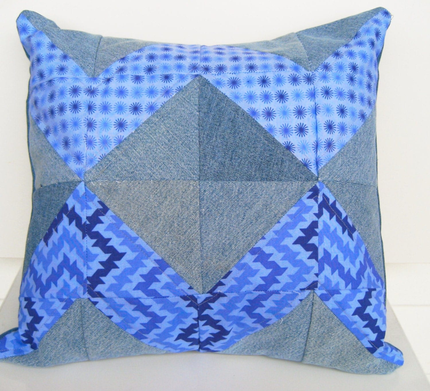 quilted denim pillow blue couch pillow denim throw pillow