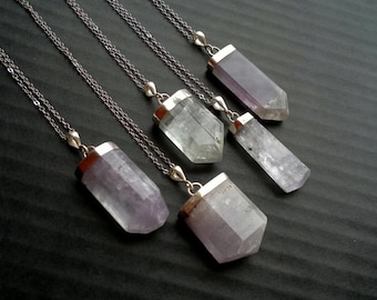 Kunzite Necklace Crystal Necklace Kunzite Pendant Crystal Point Pink Kunzite Jewelry Sterling Silver Setting Stone Necklace Boho Gemstone