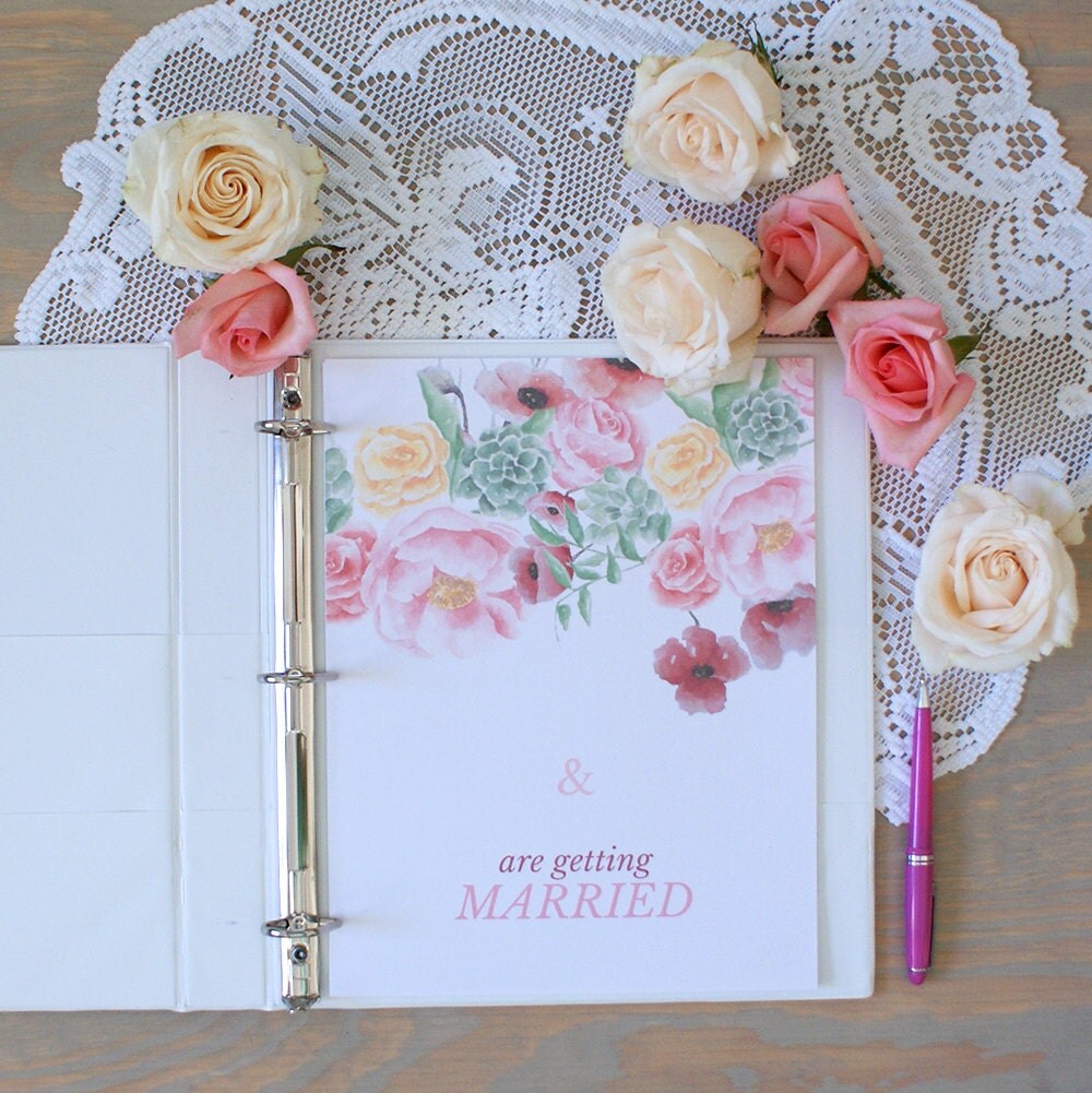 Wedding Planner Printable with Floral Design Wedding Planning