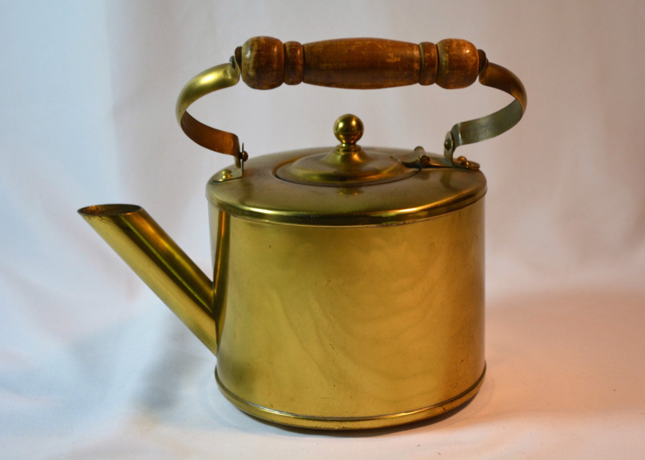 Brass Teapot Tea Kettle Brass by Blake Rustic Primitive