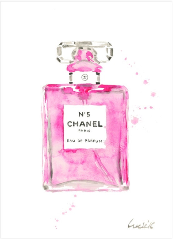 Chanel Pink perfume bottle DIGITAL INSTANT by WaterPhysics on Etsy