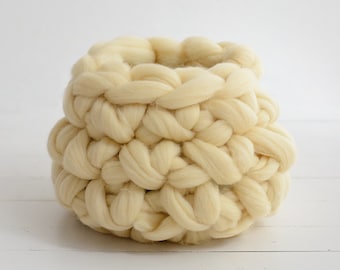 HONEYPOT real wool nest prop - variety of colors, wool basket, newborn photo prop, photography prop, soft wool newborn nest, nest prop