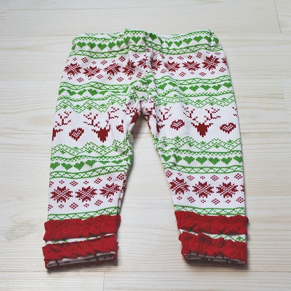 Christmas Leggings Girl Christmas Pants Fair by YourLittleLoves