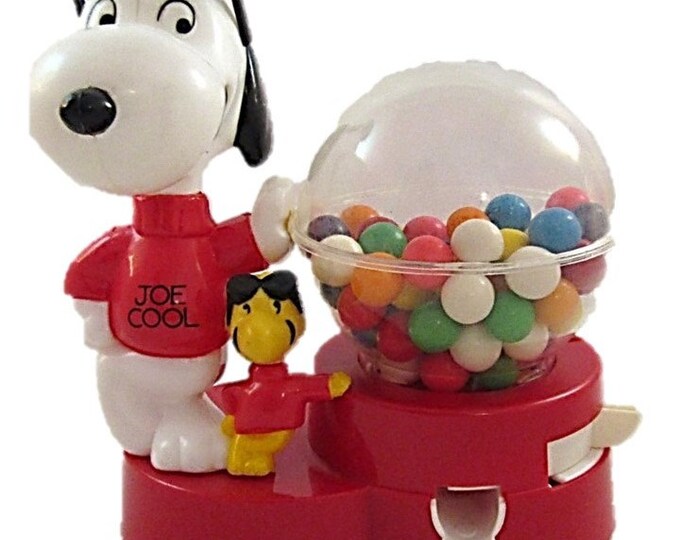 Vintage Superior Snoopy Gumball Machine Coin Bank with Original Box - Joe Cool Snoopy and Woodstock Gumball Machine
