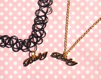 Pretty gold and black baby necklace or choker