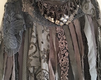 Boho skirt tattered , wild women skirt from RAWRAGS,wild Elven skirt, festival boho skirt,women's skirt , tattered cotton skirt,gypsy skirt