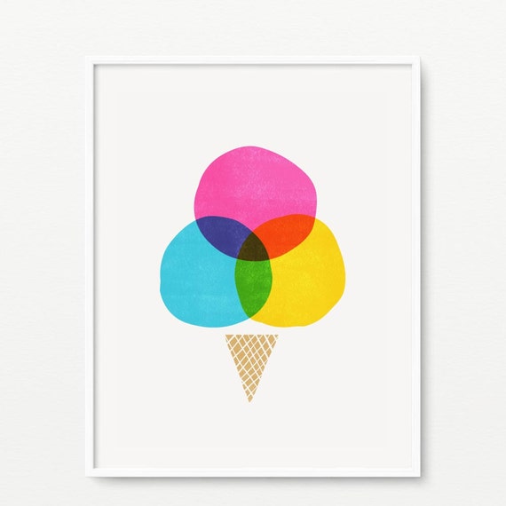 Ice cream print Nursery wall art Kids room decor AP005