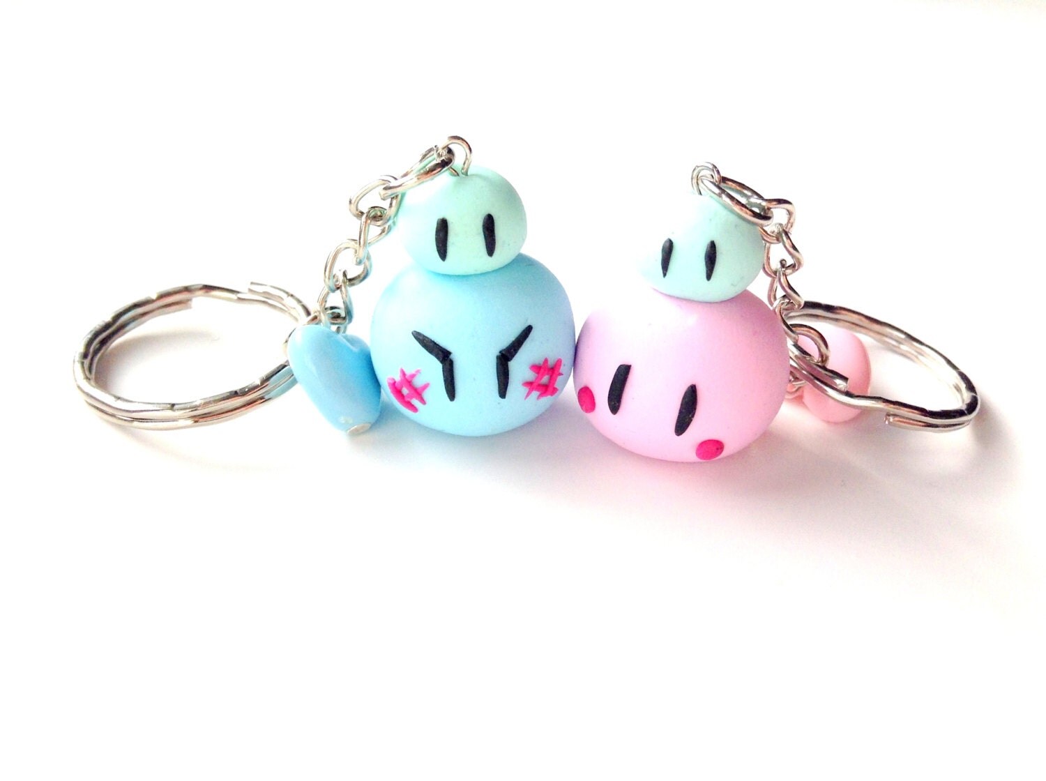 Blue Dango Keychain Clannad Anime Polymer Clay Charm by CreaBia