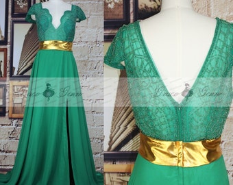 Green long sleeve dress with pom pom dots dress Green long sleeve dress with pom pom dots dress