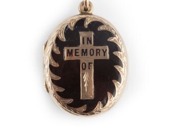 A Gold and Enamel Victorian Memorial Locket