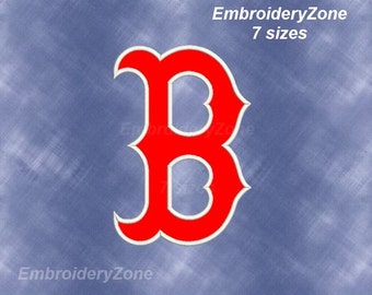 Boston Red Sox Applique Embroidery Design Emblem Baseball team MLB. 7 Sizes Hoop 4x4 5x7 6x10 7x11 Red Sox Boston baseball logo