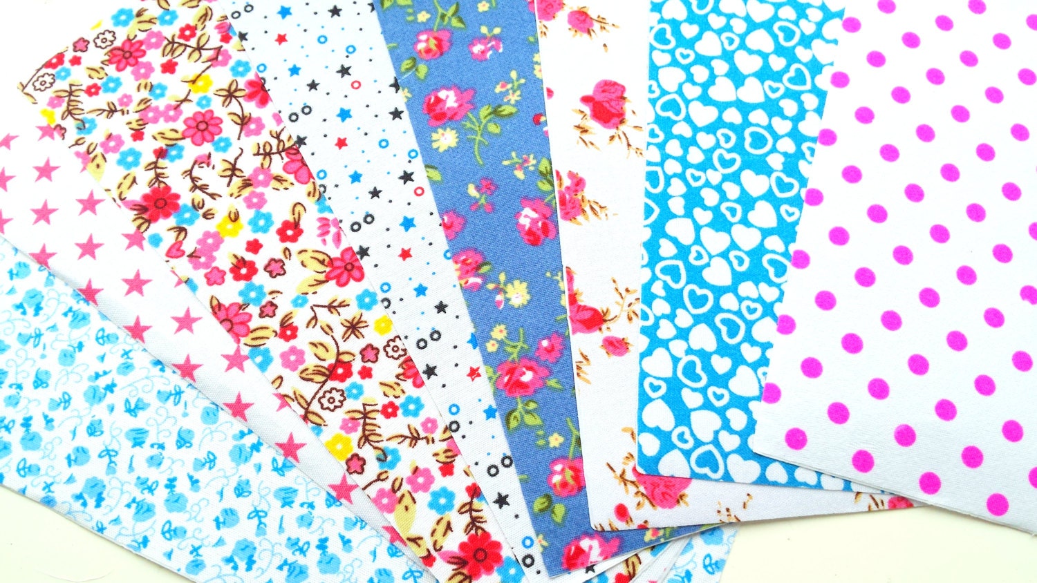 Set of 8 self adhesive fabric sheets from PetitePinkBoutique on Etsy Studio