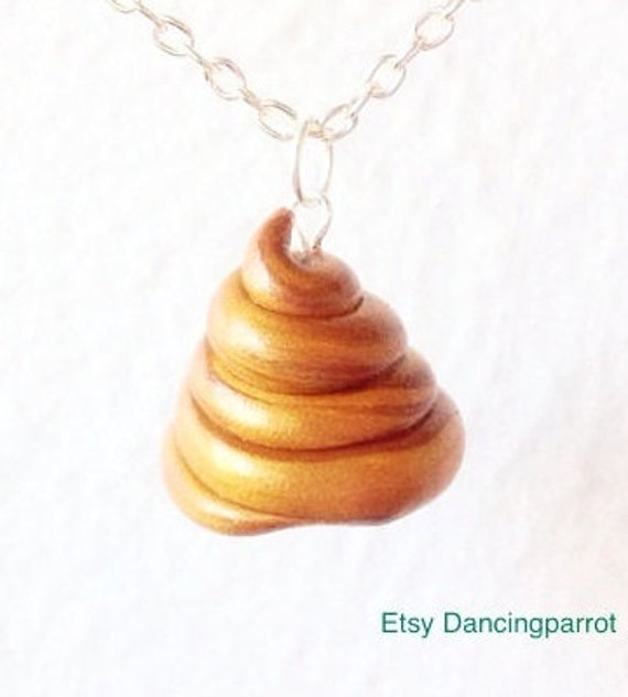 Poop necklaceGolden brown poop jewelryDog poop by DancingParrot