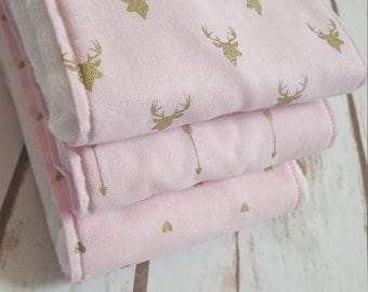 Boho, Burp Cloths, Deer Burp Cloths, Arrow Burp Cloths, Heart Burp Cloths, Pink Burp Cloths, Girl Burp Cloths, LIMITED STOCK Order Now!
