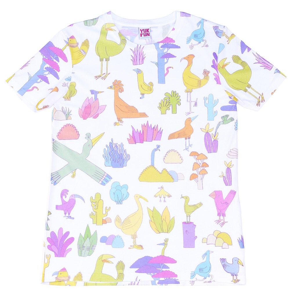 ON SALE Birds all-over print T-shirt bird tshirt oversize