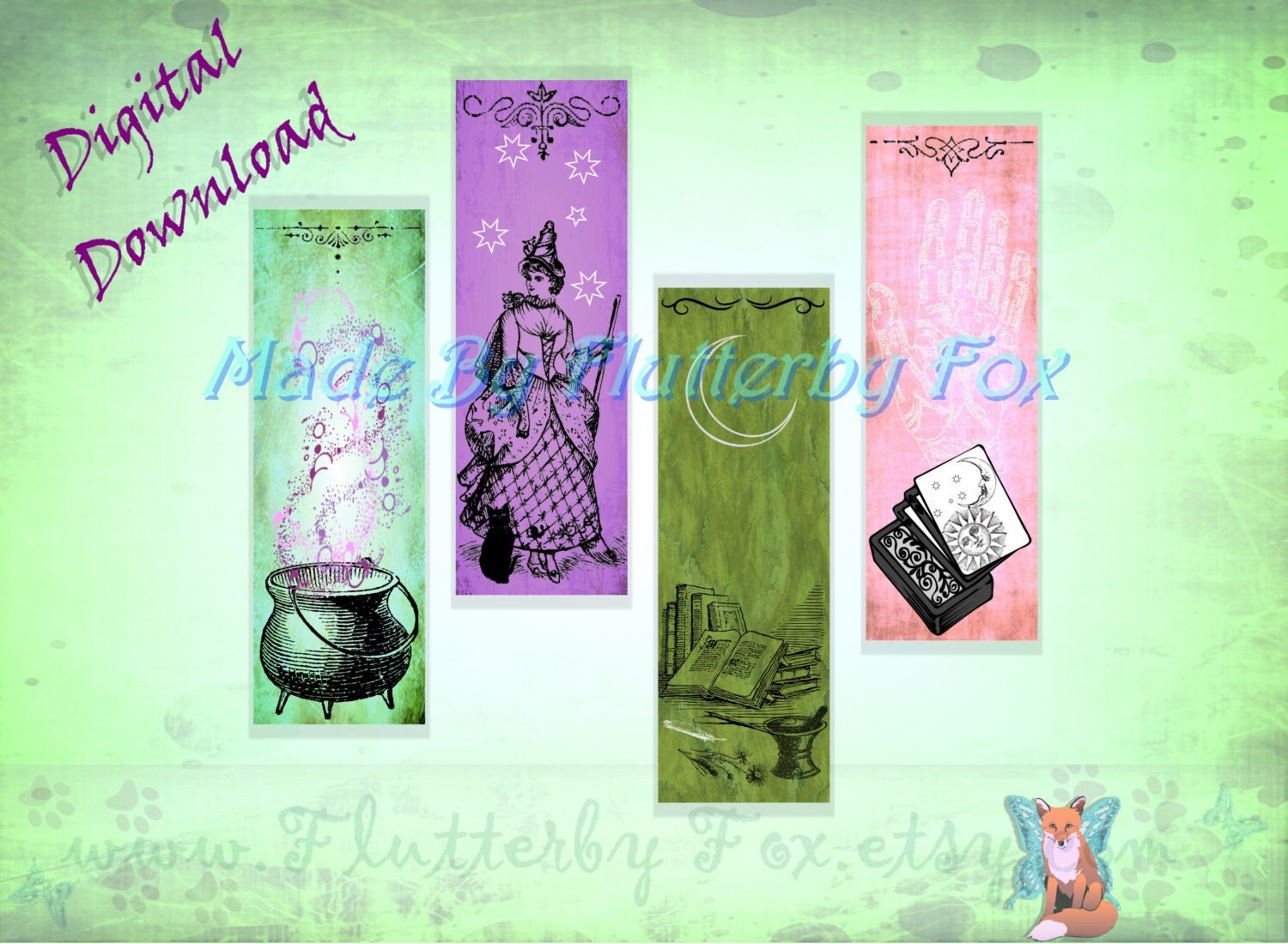 digital download witch bookmarks digital bookmarks book