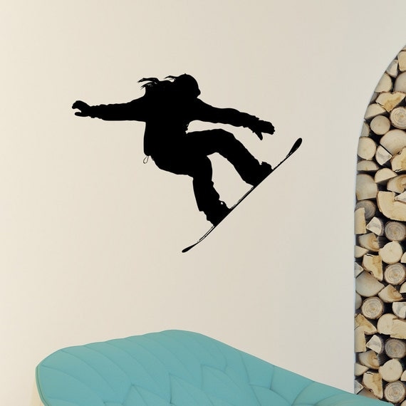 Snowboard Wall Decal Vinyl Sticker Snowboarding Jumping Snow