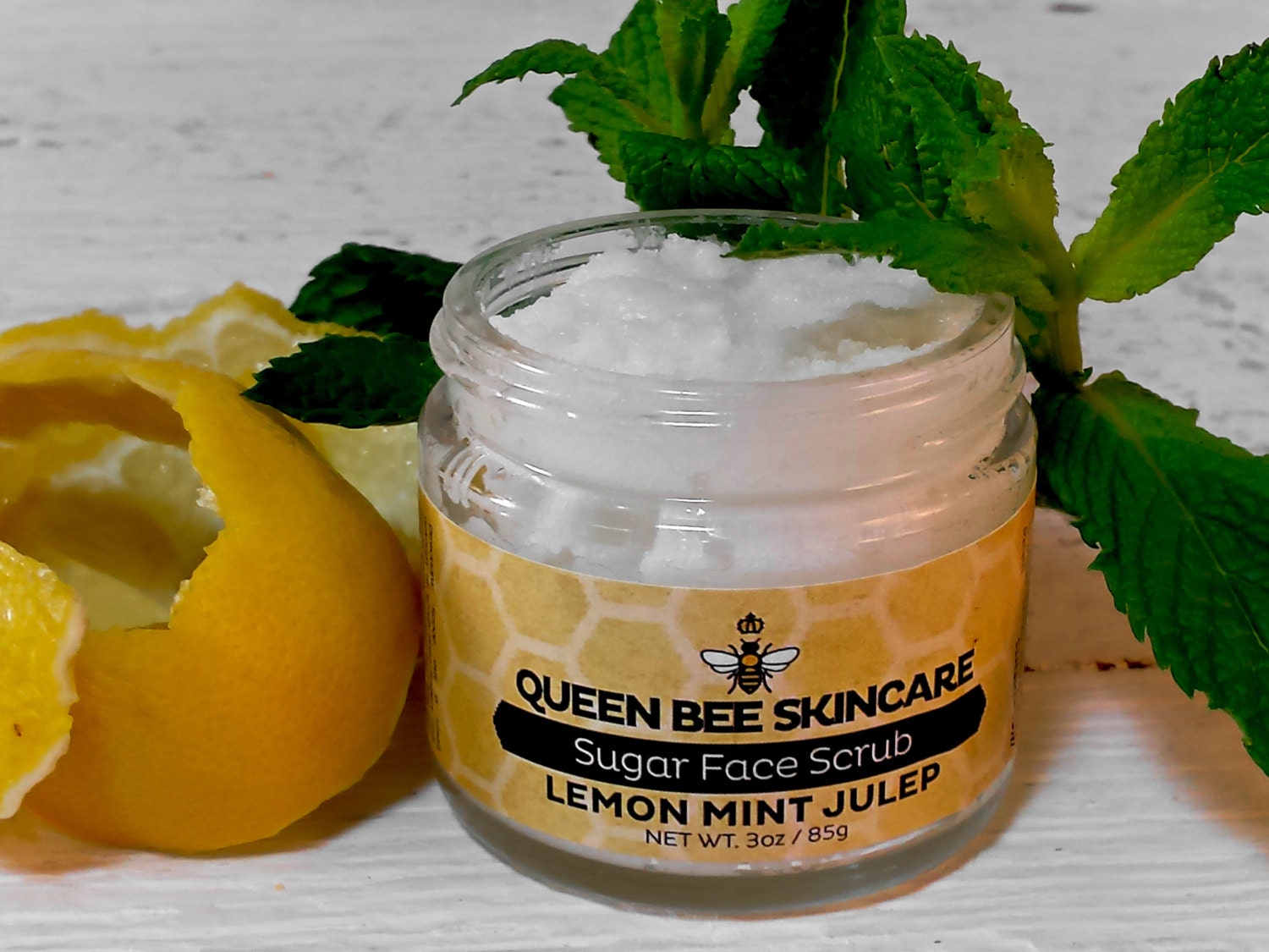 Facial Sugar Scrub LEMON MINT JULEP Exfoliating Face Scrub